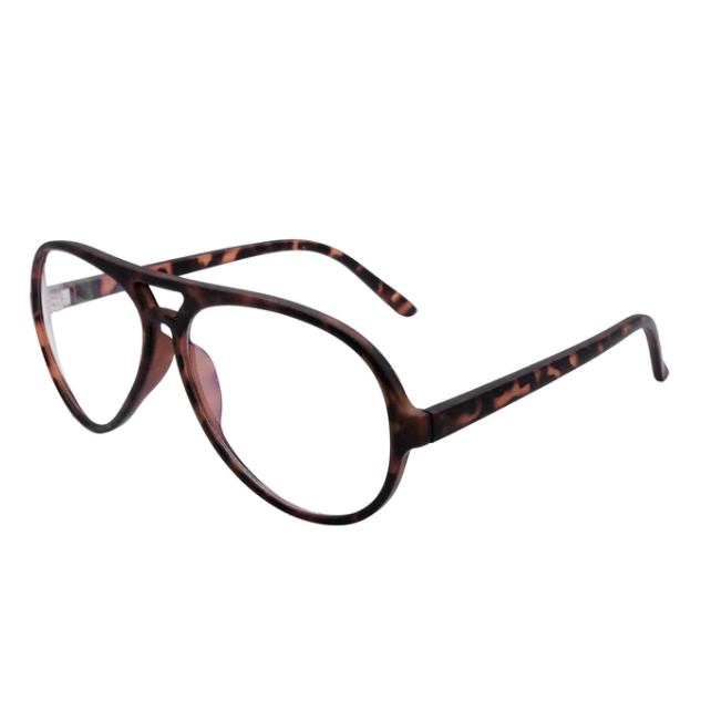 Tortoiseshell eyeglasses on a white background