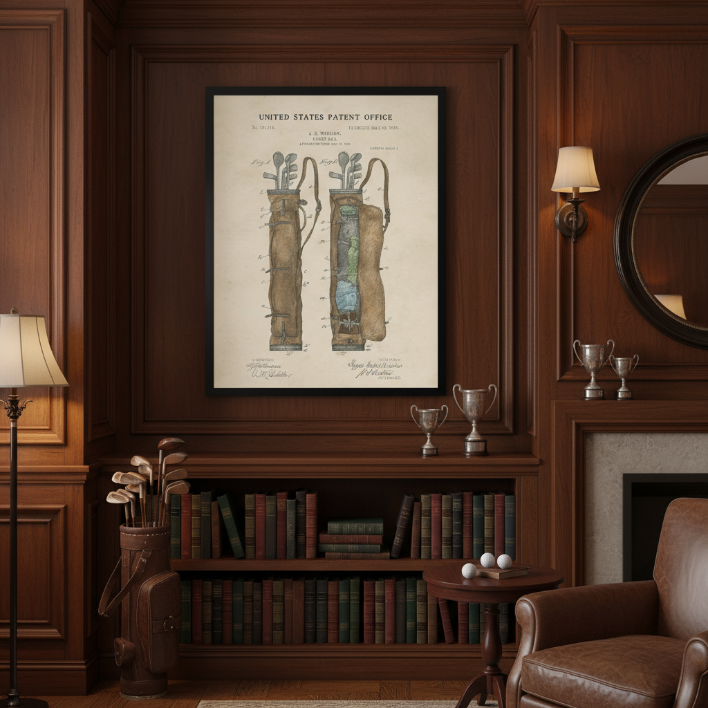 Golf Bag Patent | Watercolor Art