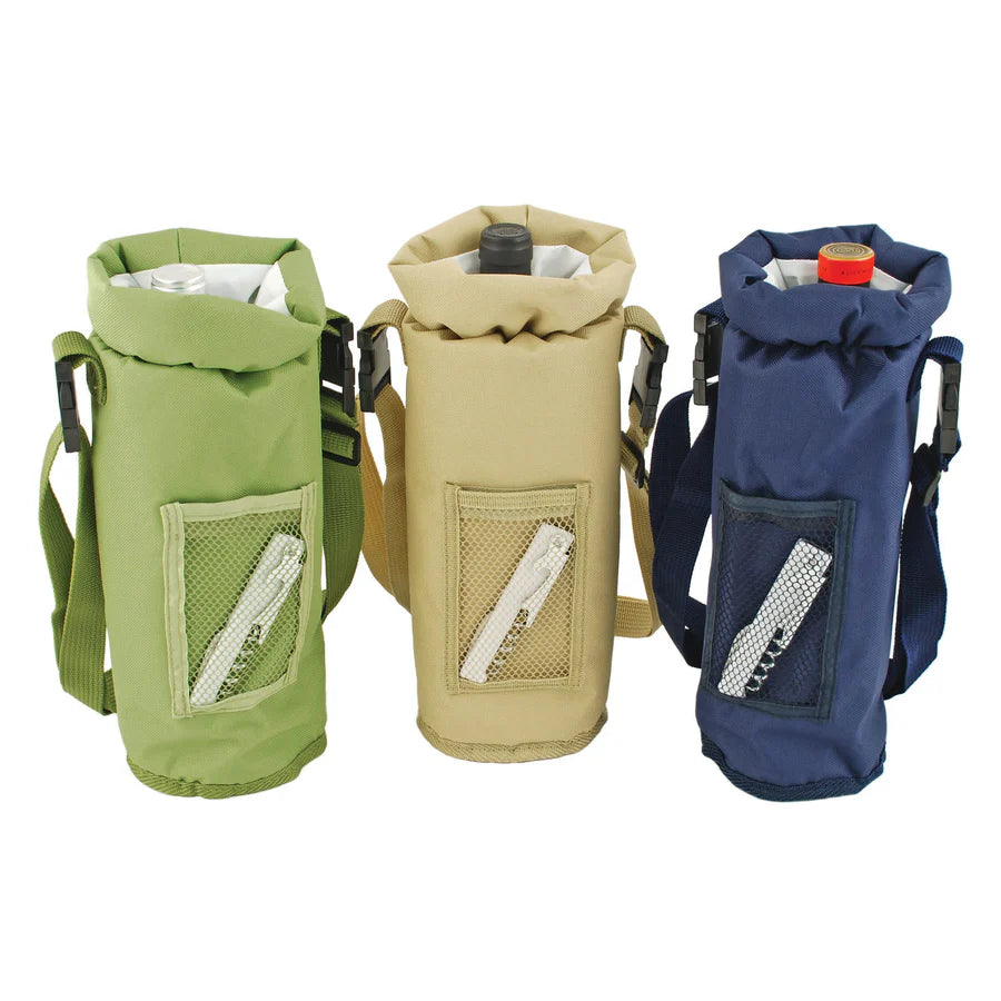 Insulated Bottle Carrier with Corkscrew