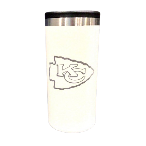 Chiefs 12oz White Slim Can Coozie