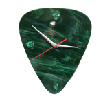 Green Art Glass Guitar Pick Wall Clock