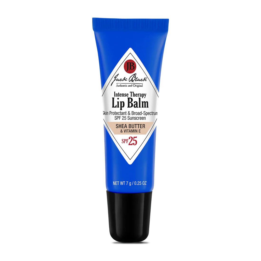 Tube of Jack Black Intense Therapy Lip Balm on a white background