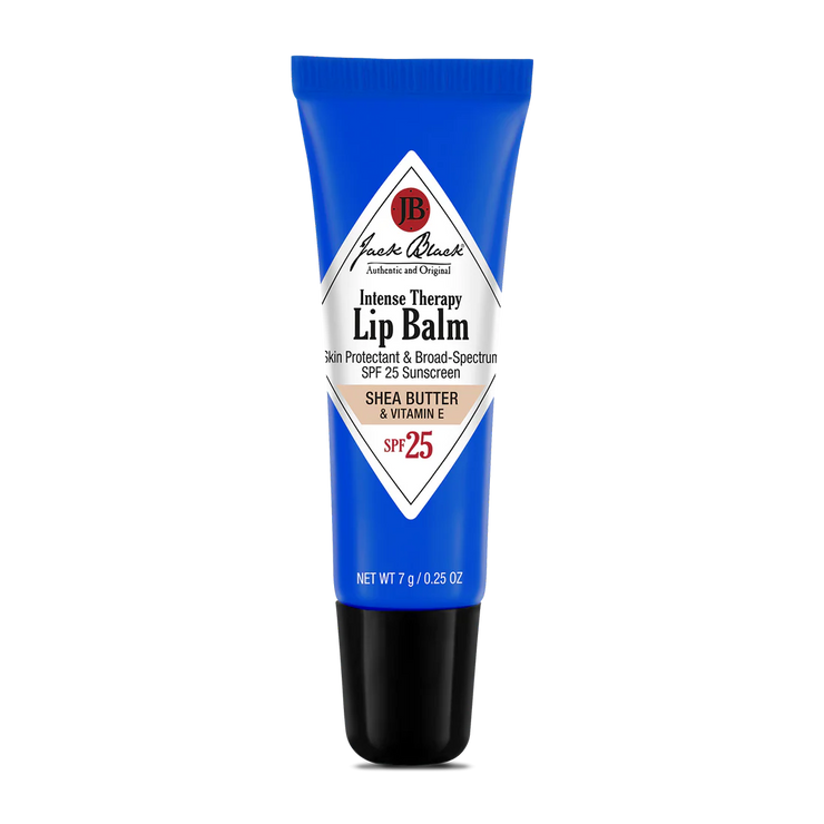 Tube of Jack Black Intense Therapy Lip Balm on a white background