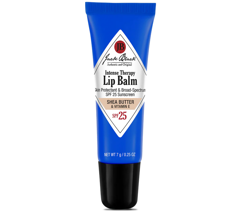 Tube of Jack Black Intense Therapy Lip Balm on a white background