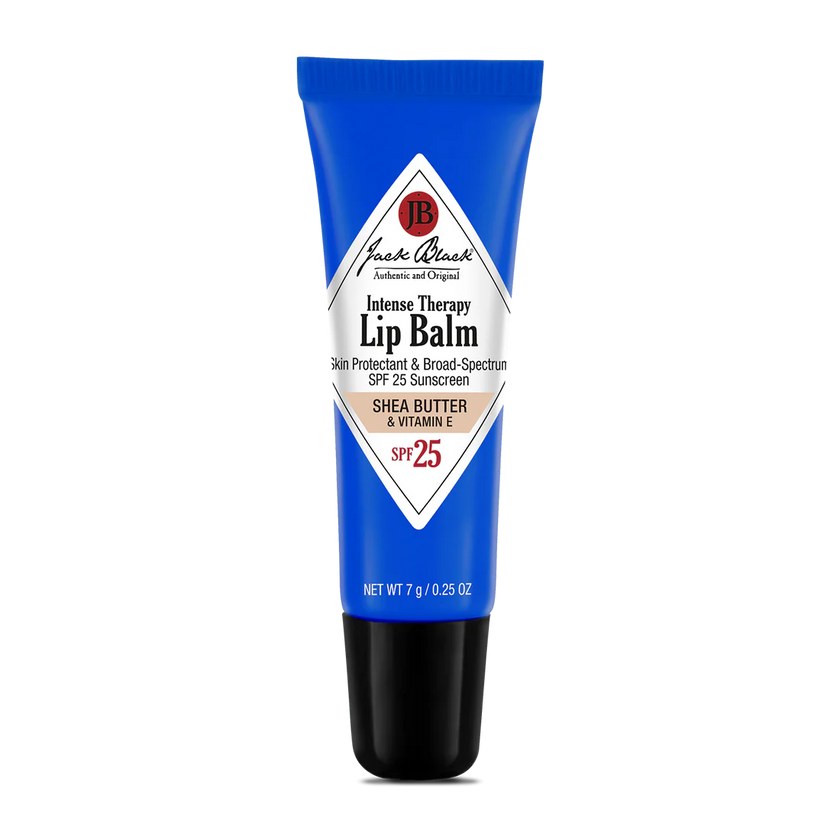 Tube of Jack Black Intense Therapy Lip Balm on a white background