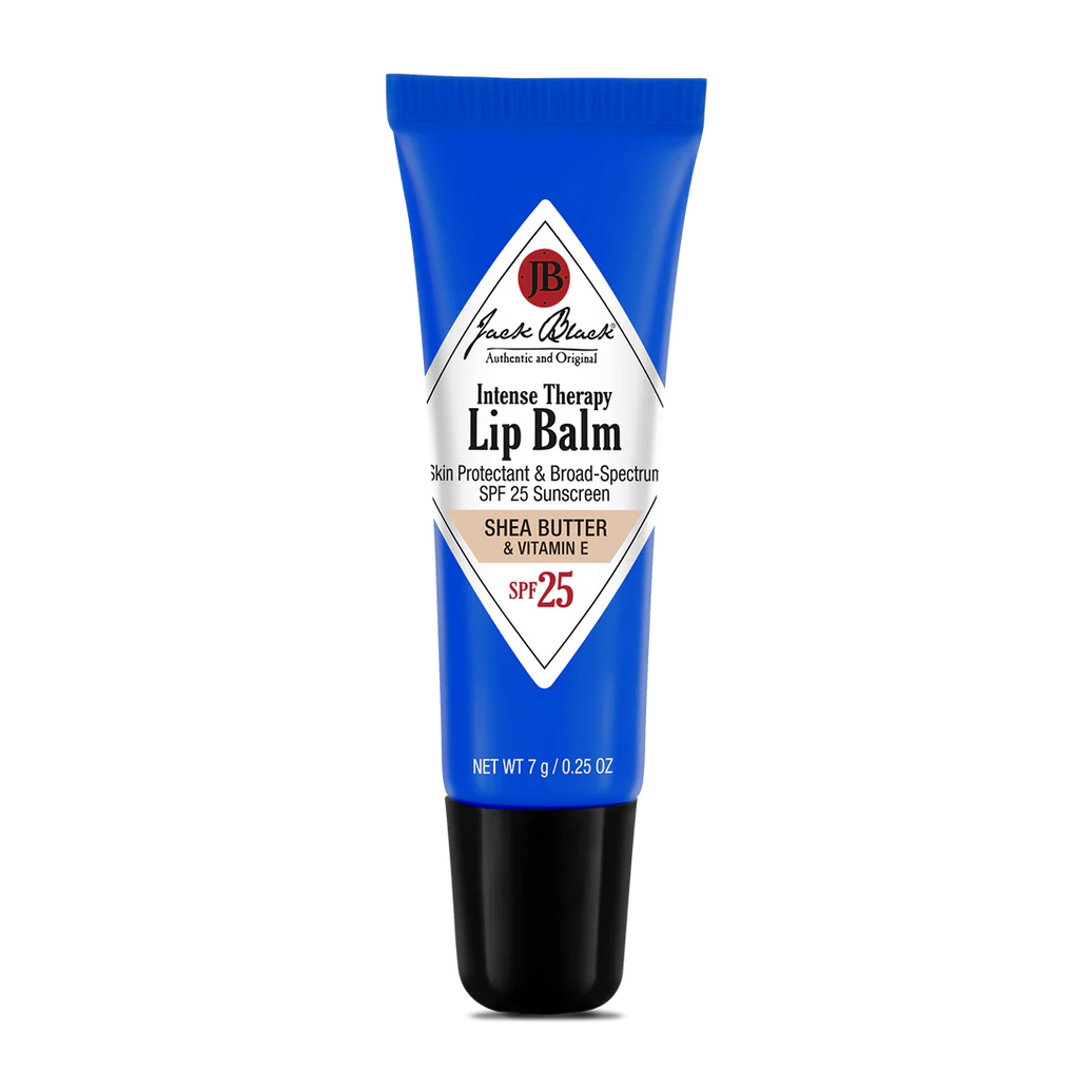 Tube of Jack Black Intense Therapy Lip Balm on a white background