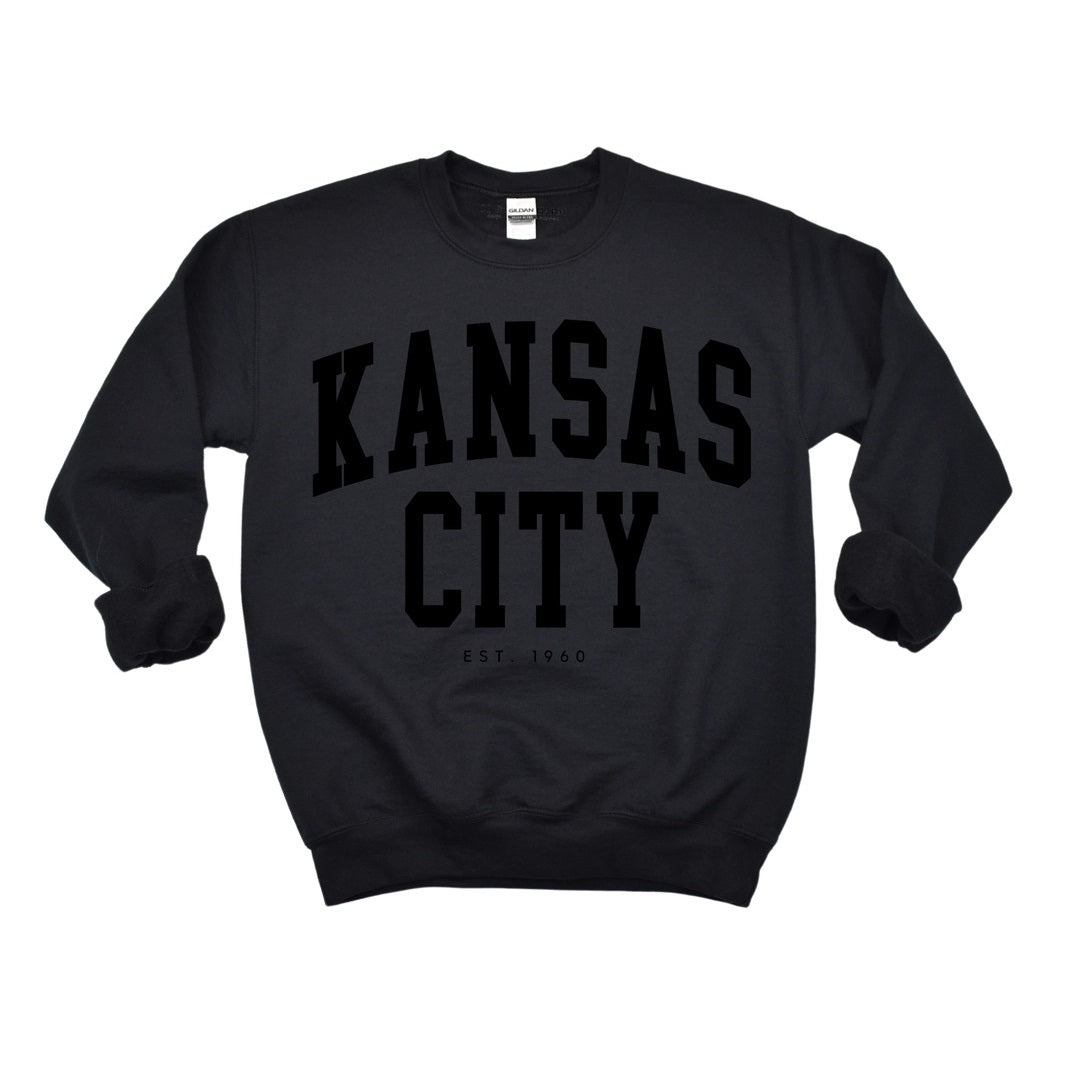 Kansas City Est. 1960| Black on Black Sweater