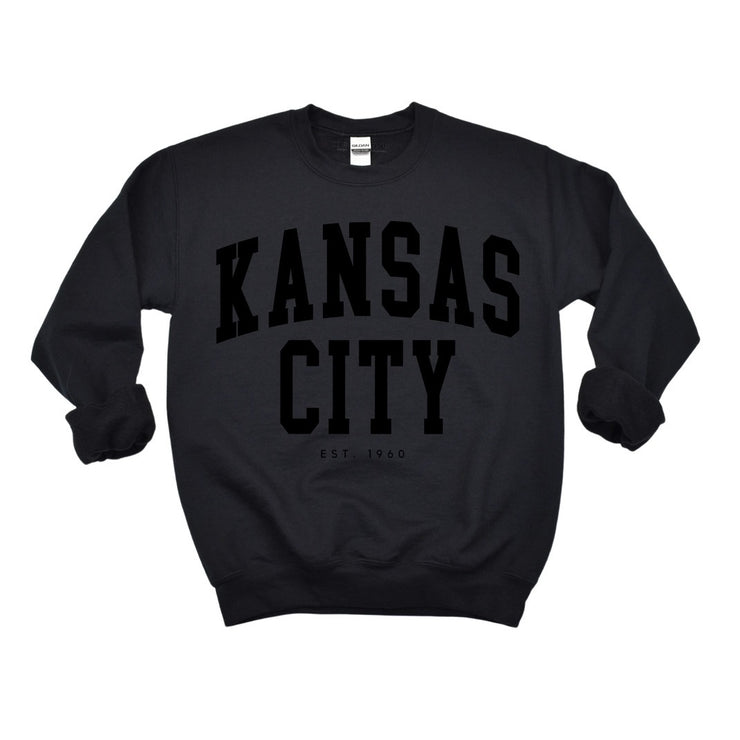 Kansas City Est. 1960| Black on Black Sweater