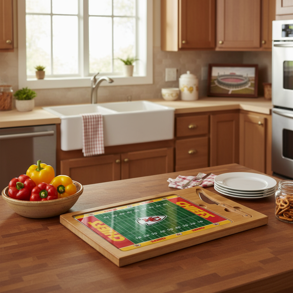 Kansas City Chiefs Icon Glass Cutting Board