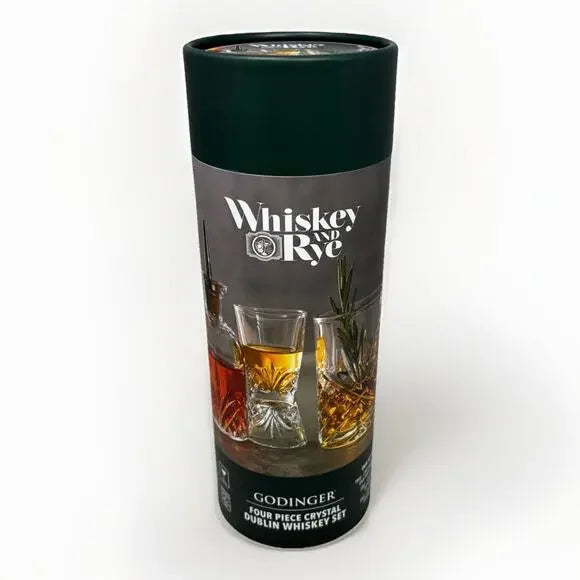Whiskey and Rye Four Piece Crystal Dublin Whiskey Set | Godinger Silve