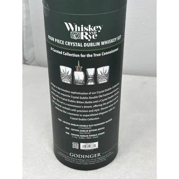 Whiskey and Rye Four Piece Crystal Dublin Whiskey Set | Godinger Silver Art Co.