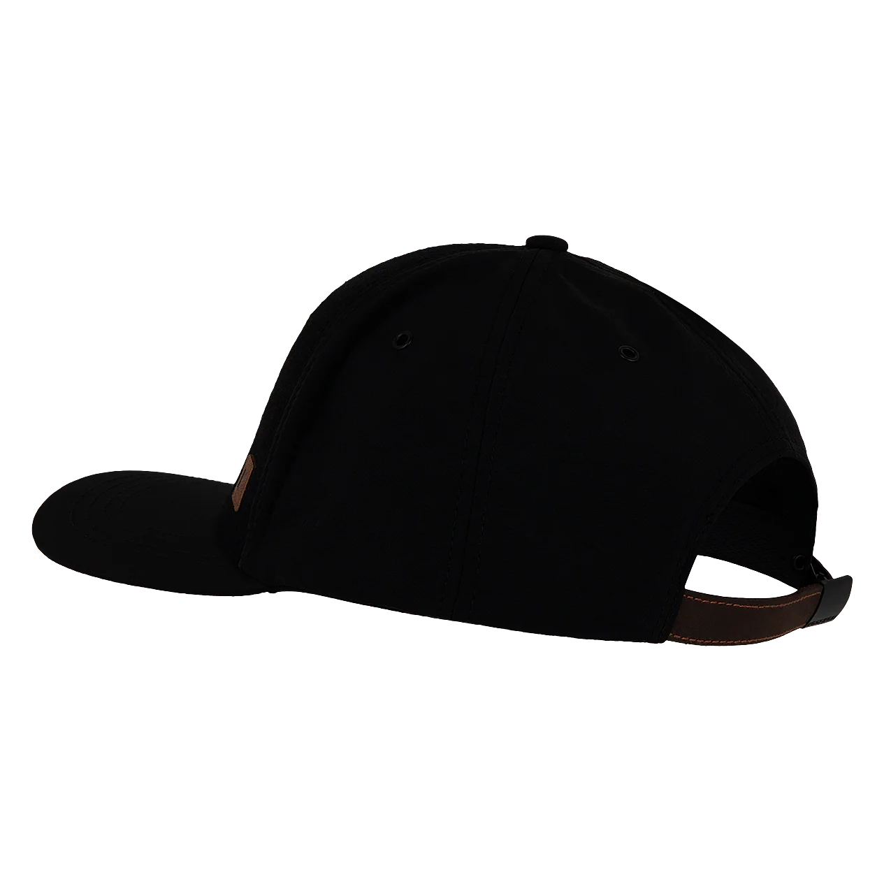 The backside of a black men's ball cap made by Kooringal.