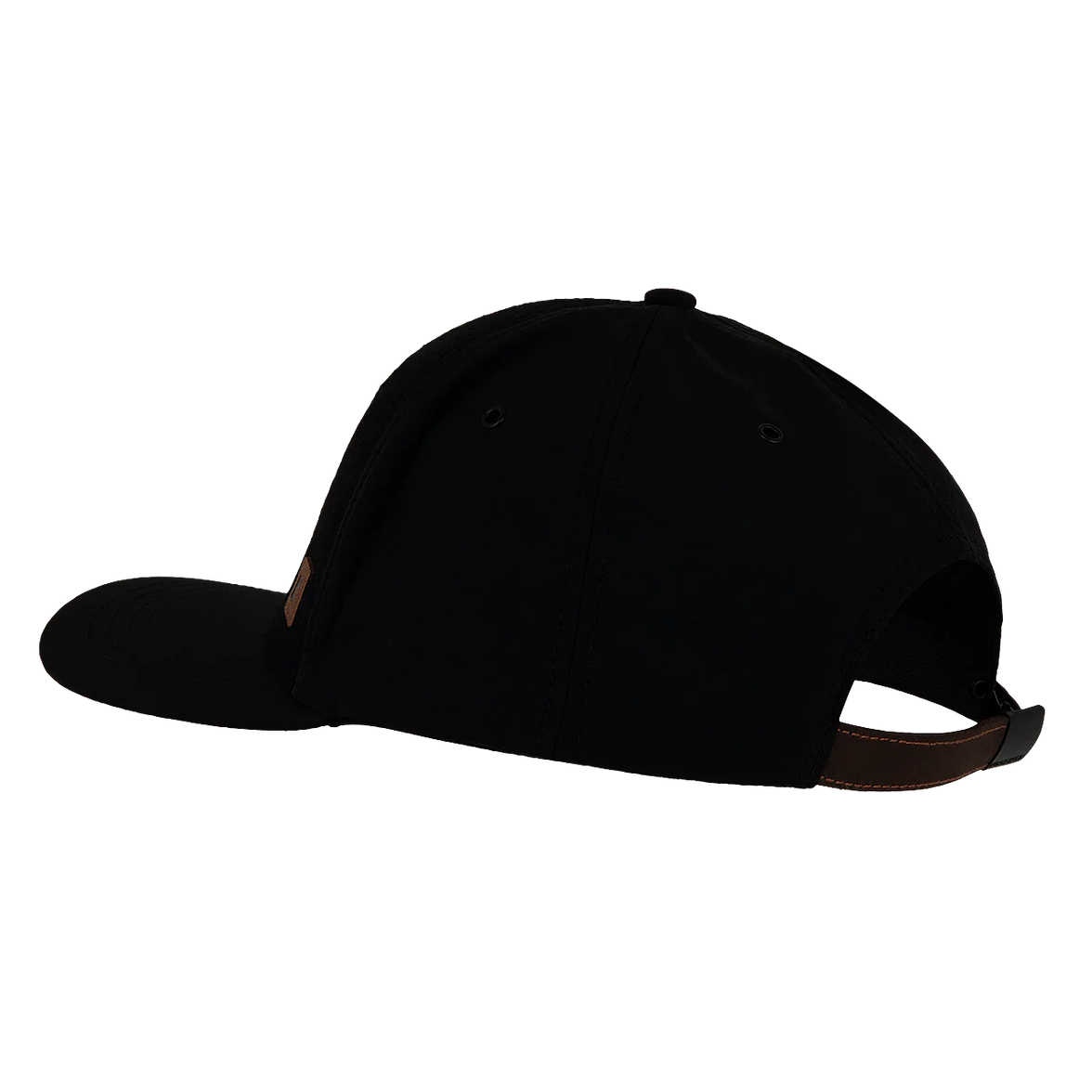 The backside of a black men's ball cap made by Kooringal.