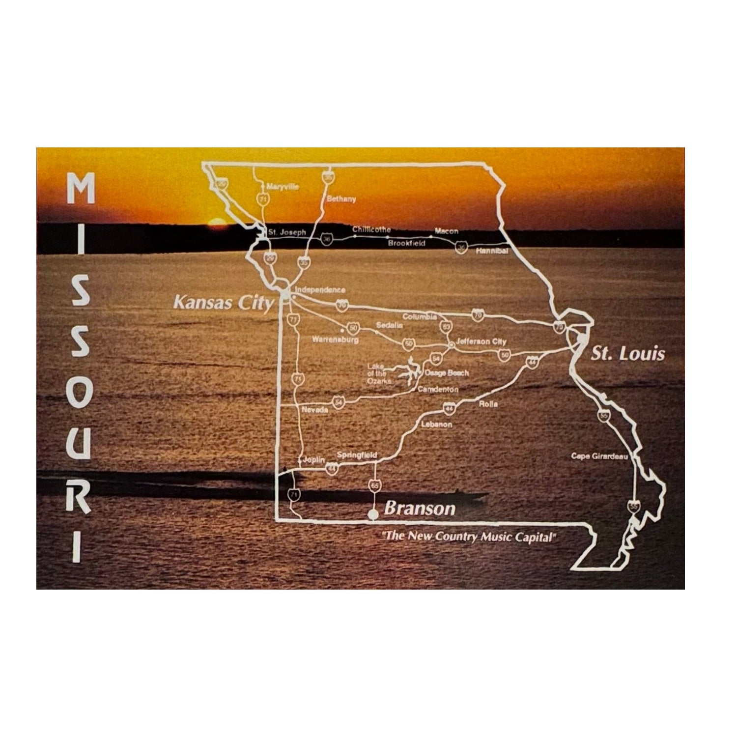 Missouri Sunset On Lake Postcard