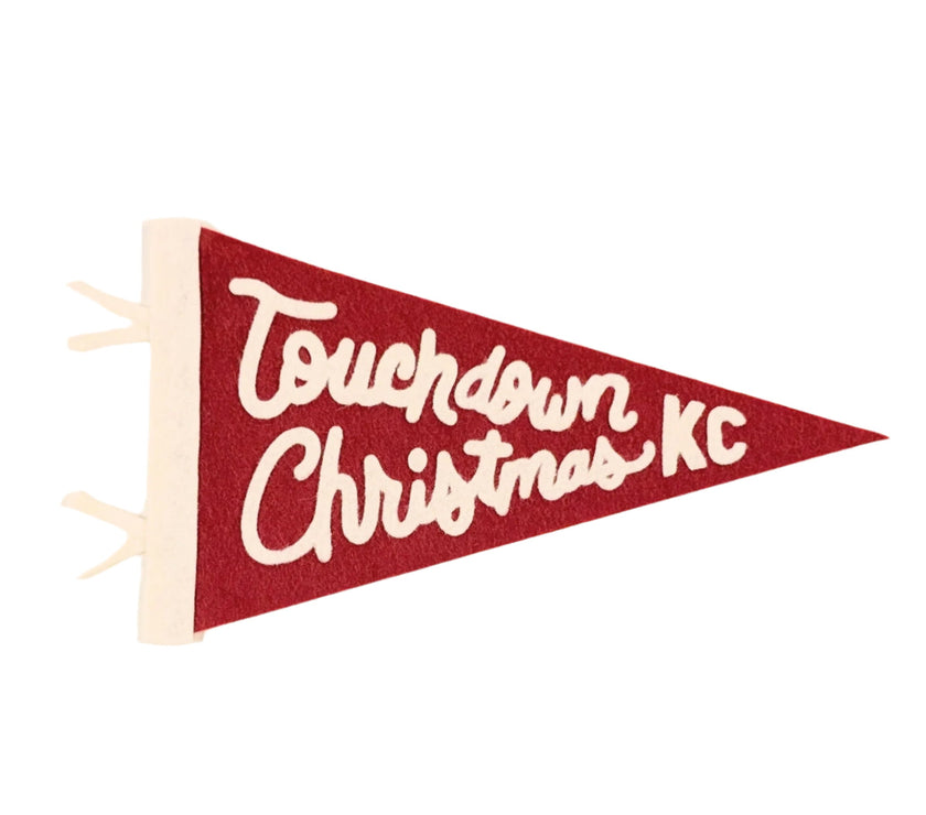 Handmade Wool Touchdown Christmas KC Pennant