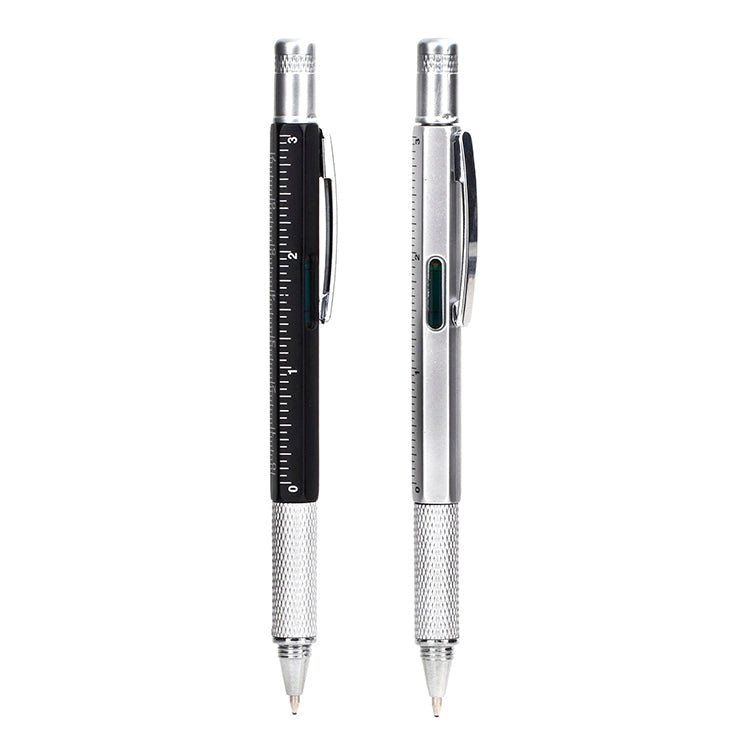 Two pens with ruler scales on a white background