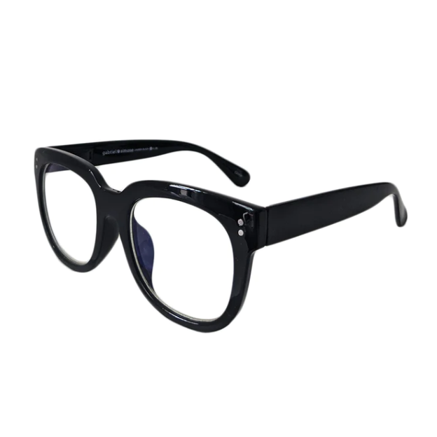 Black eyeglasses on a white background