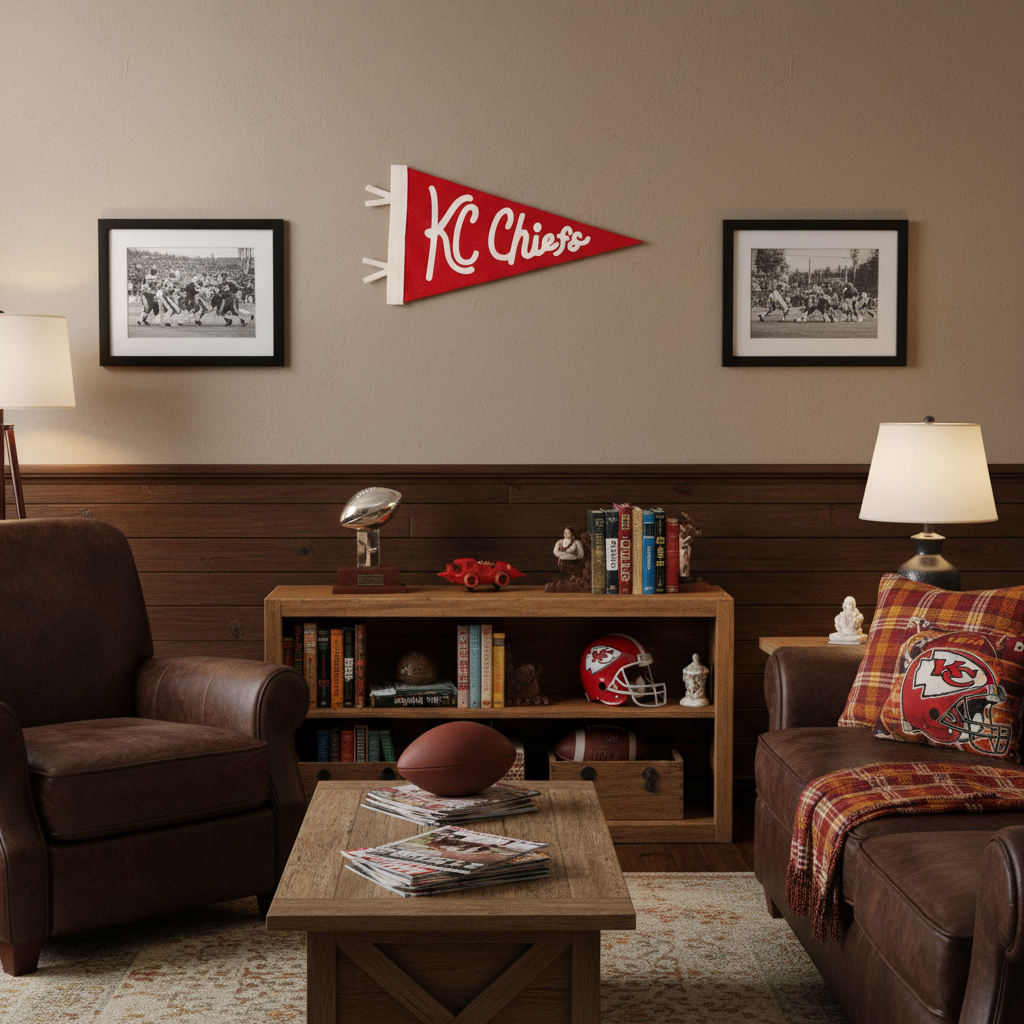 Handmade Wool KC Chiefs Pennant