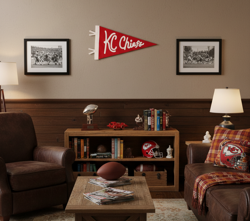 Handmade Wool KC Chiefs Pennant