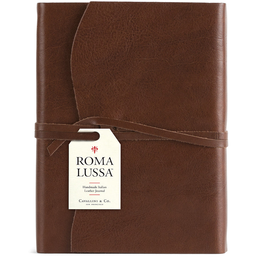 Roma Lussa Handmade Italian Leather Journal (5"x7") | Cavallini Paper & Co