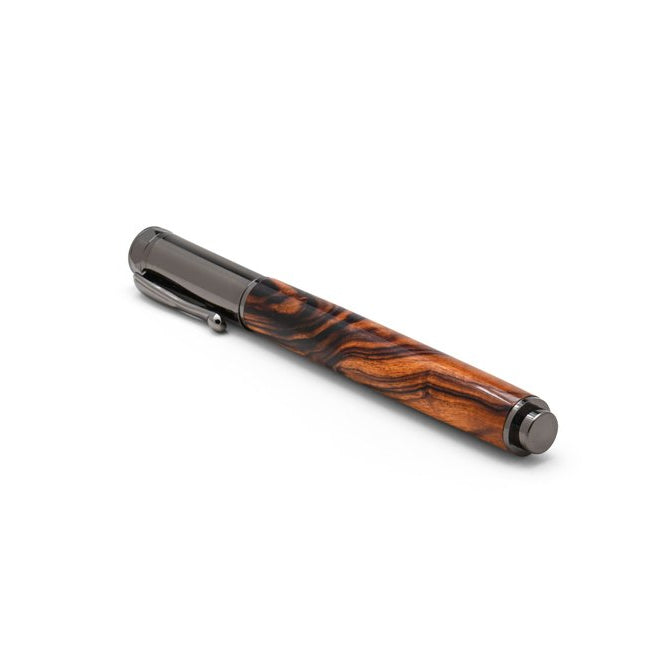 Ironwood and metal rollerball pen