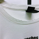 "Art washes away..." Distressed Crew Neck T-shirt - White