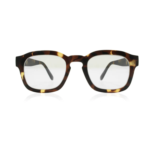 A pair of Gabriel and Simone glasses in a tortoise shell coloring.
