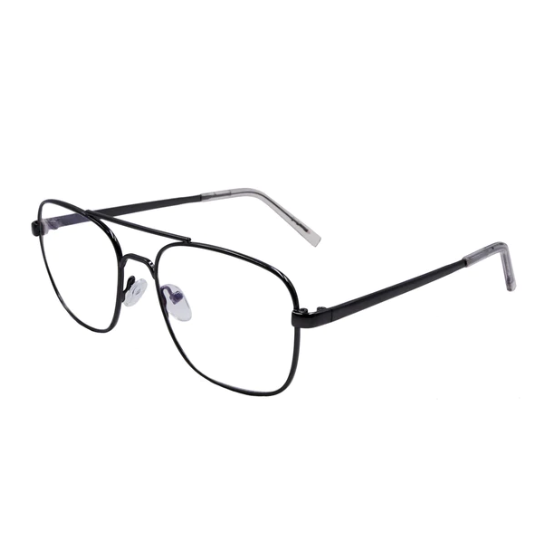 A pair of Gabriel and SImone glasses with metal frames in a gunmetal color.