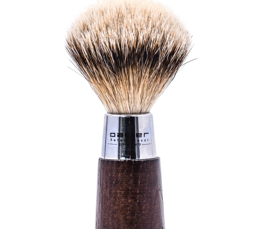 Walnut & Chrome Handle Silvertip Badger Bristle Shave Brush