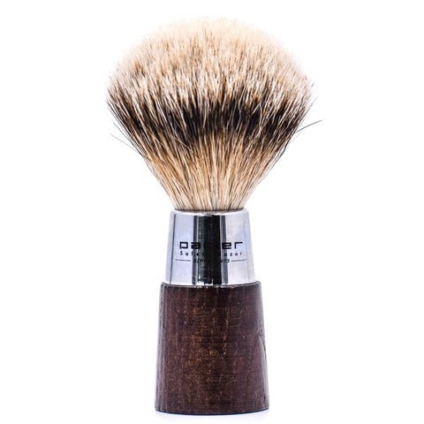 Walnut & Chrome Handle Silvertip Badger Bristle Shave Brush