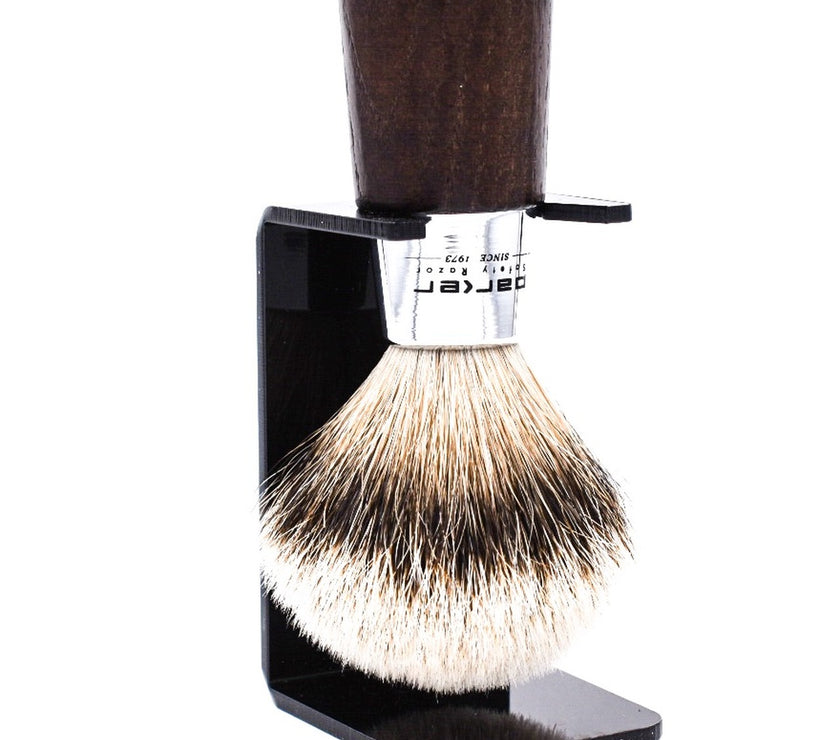 Walnut & Chrome Handle Silvertip Badger Bristle Shave Brush
