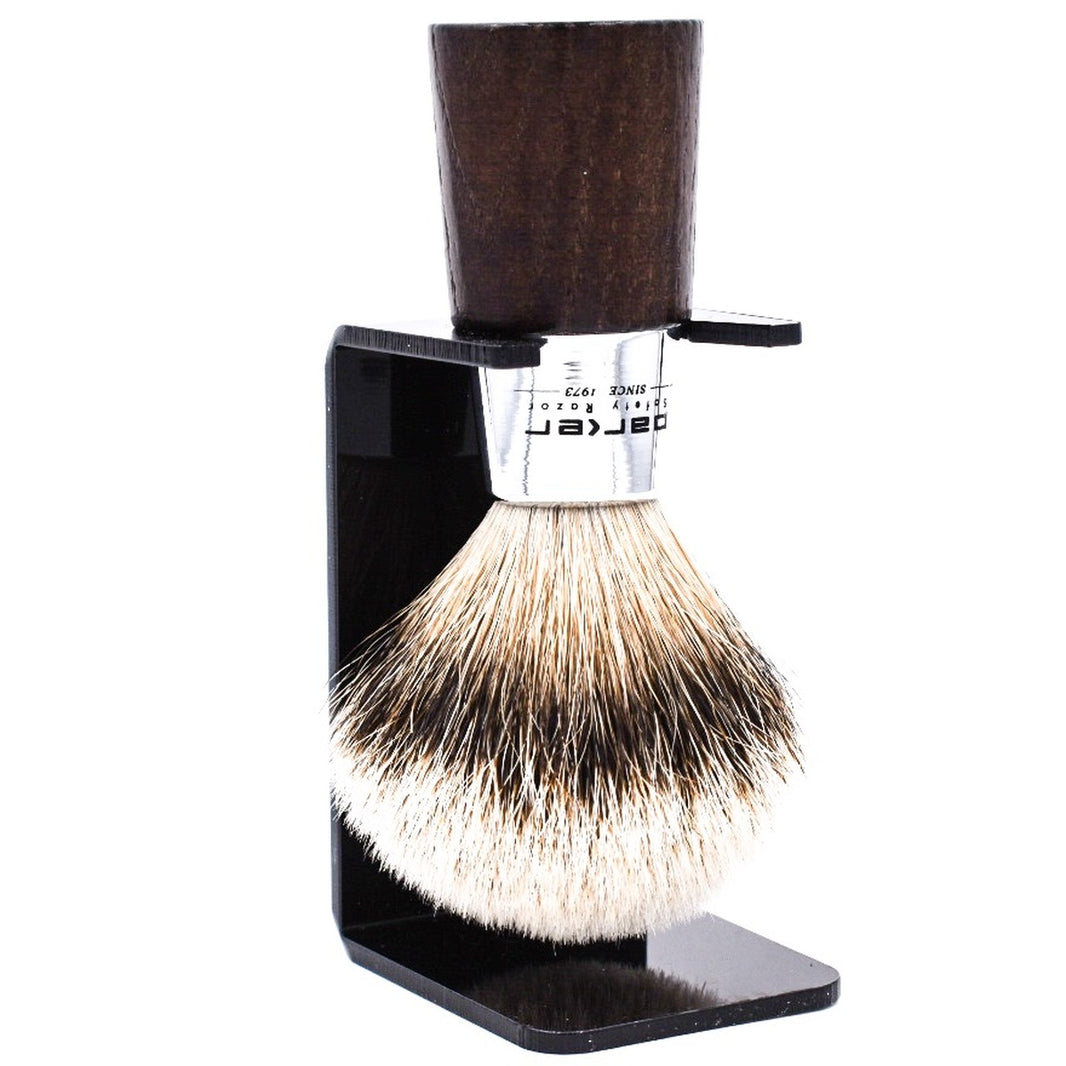 Walnut & Chrome Handle Silvertip Badger Bristle Shave Brush