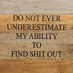 "Do Not Ever Underestimate" Wood Quote Sign