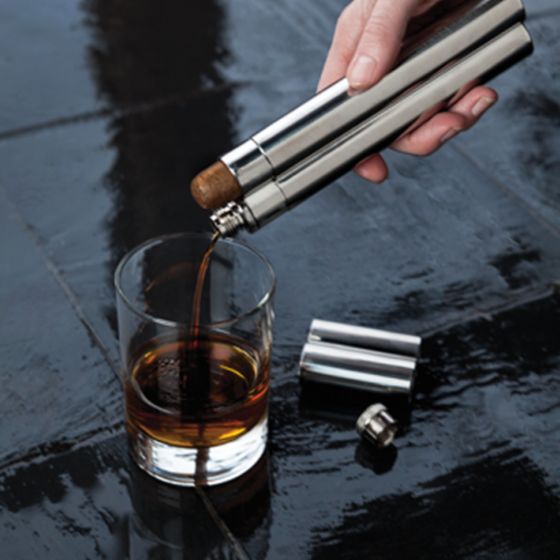 Stainless Steel Cigar Holder & Flask
