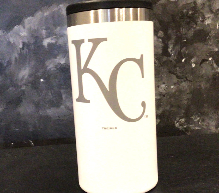 Royals 12oz White Slim Can Coozie