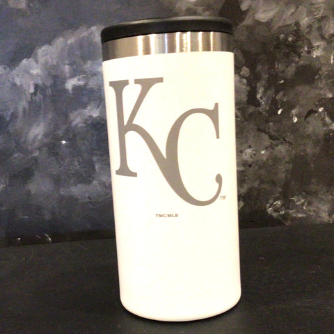 Royals 12oz White Slim Can Coozie