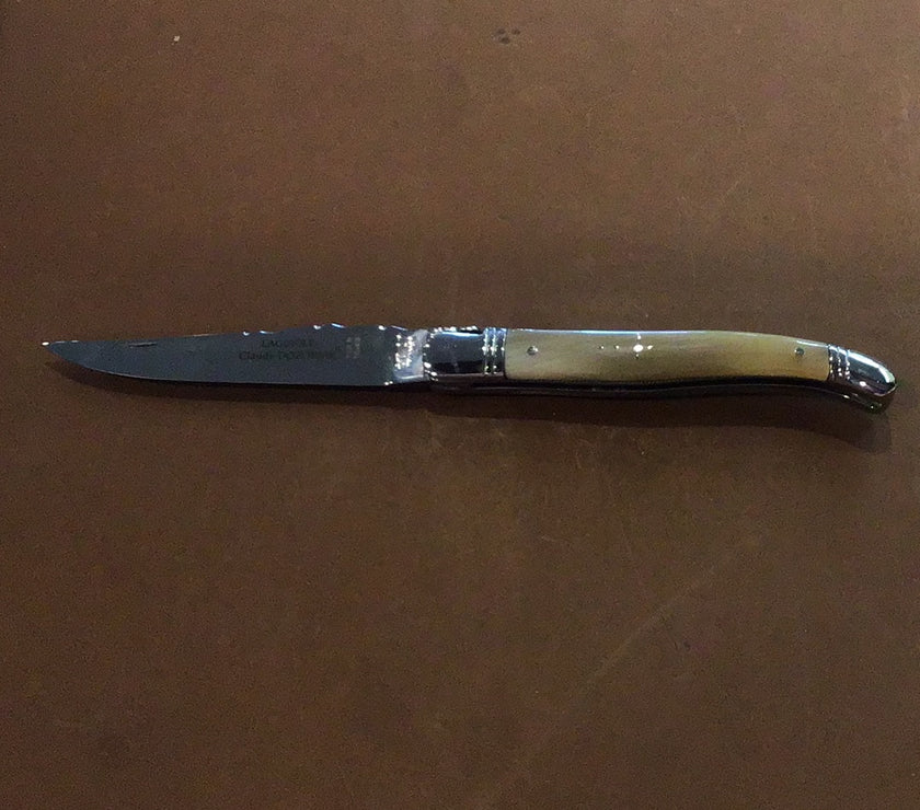 Claude Dozorme Laguiole Pocket Knife - 4.75" w/ Olive Wood Handle