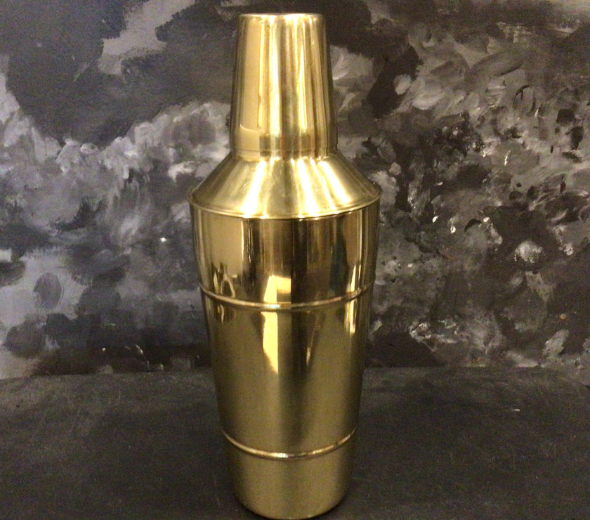 Stainless Cocktail Shaker w/ Brass Finish