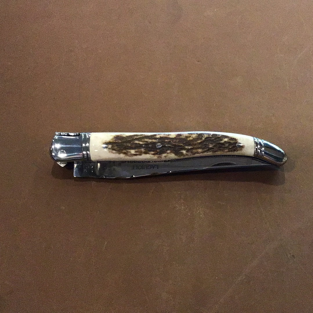 Claude Dozorme Laguiole Pocket Knife | 4.75" with Stag Horn Handle