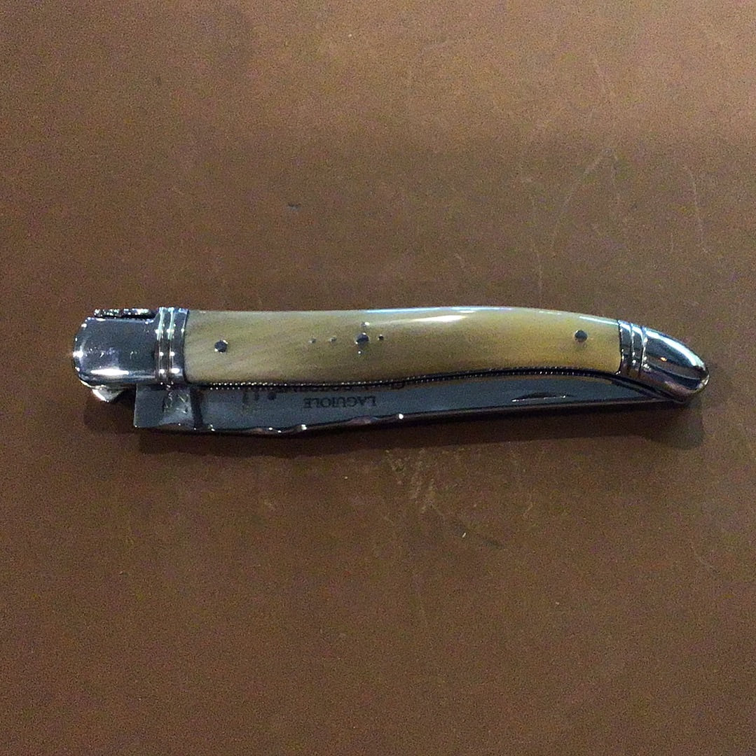 Claude Dozorme Laguiole Pocket Knife | 4.75" with Olive Wood Handle