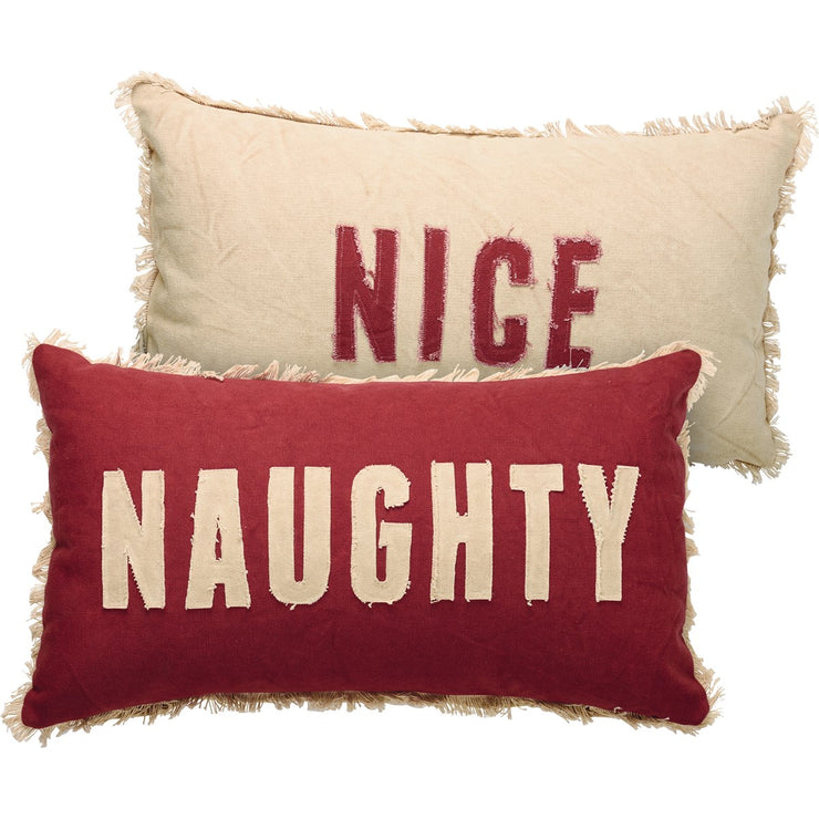 Naughty / Nice Throw Pillow