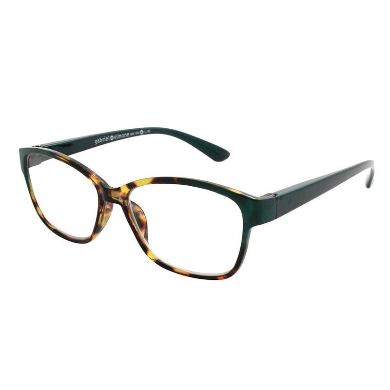 A pair of round-framed reading glasses with a transparent tortoise pattern.